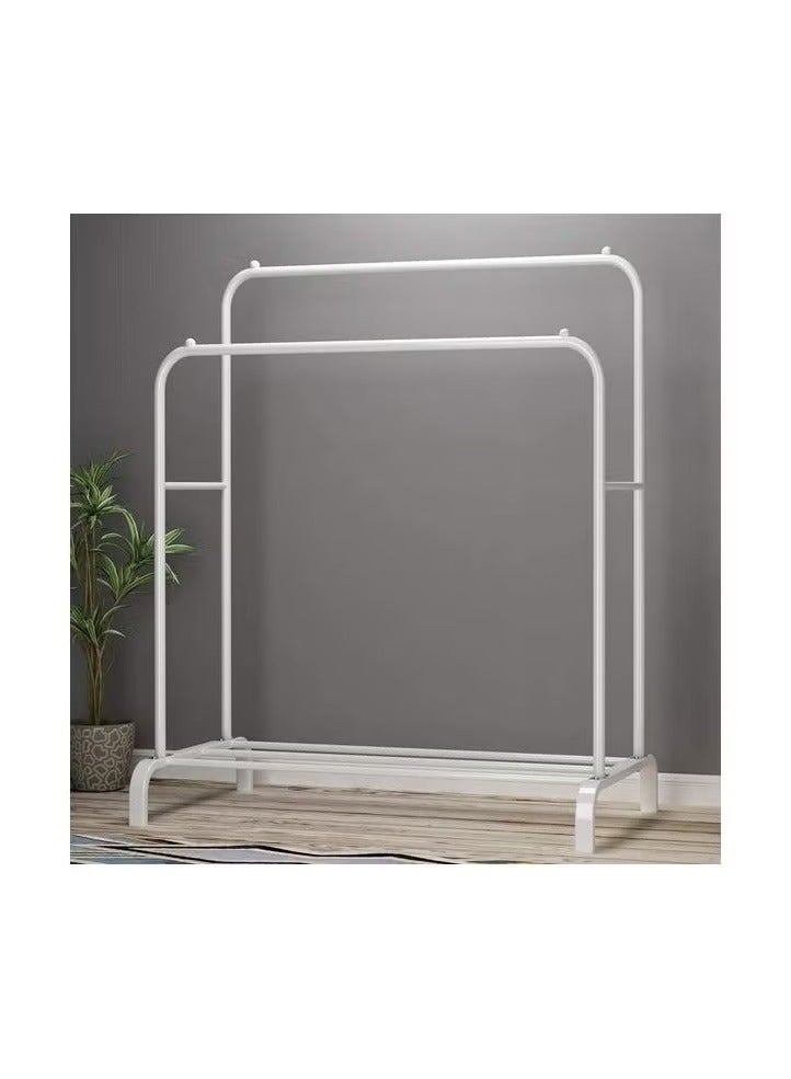 Arabest 43.3 Inch Hanger  Heavy Duty Double Rod Metal Clothes Rack - Freestanding Garment Hanger for Abayas & Dresses (144x110x55cm) White - Space Saving Bedroom/Wardrobe Organizer  - Image 5