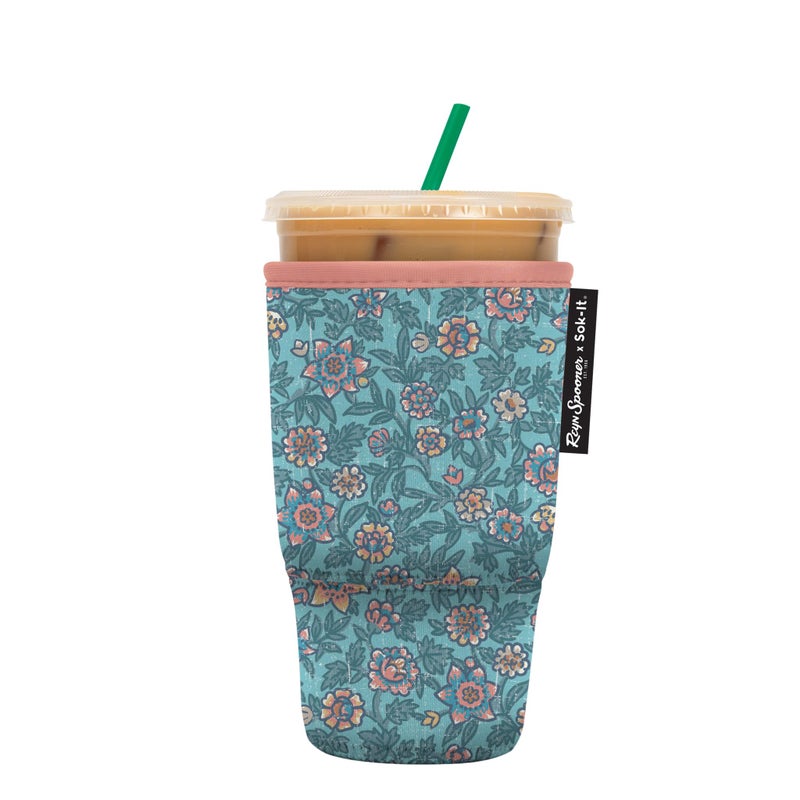 Sok It Java Sok Iced Coffee & Cold Soda Insulated Neoprene Cup Sleeve (Reyn Spooner Wild Flowers  Large: 30-32oz) - Image 1