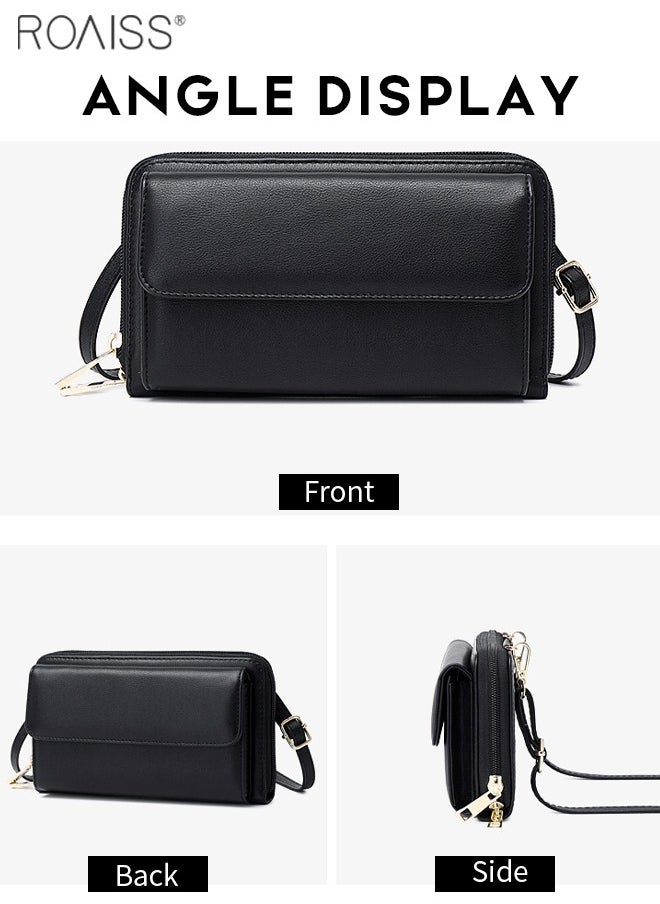 Fashionable Casual Flip Crossbody Bag Women'S Daily Commuting Pu Leather Material Adjustable Strap Shoulder Bag