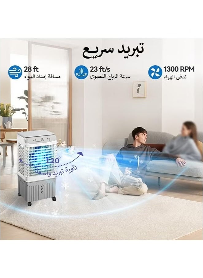 توسكانا يو - مبرد هواء صحراوي 30 لتر، مكيف صحراوي محمول بخزان مياه كبير ومروحة مكيف بـ 3 سرعات قابلة للتغيير - Image 1