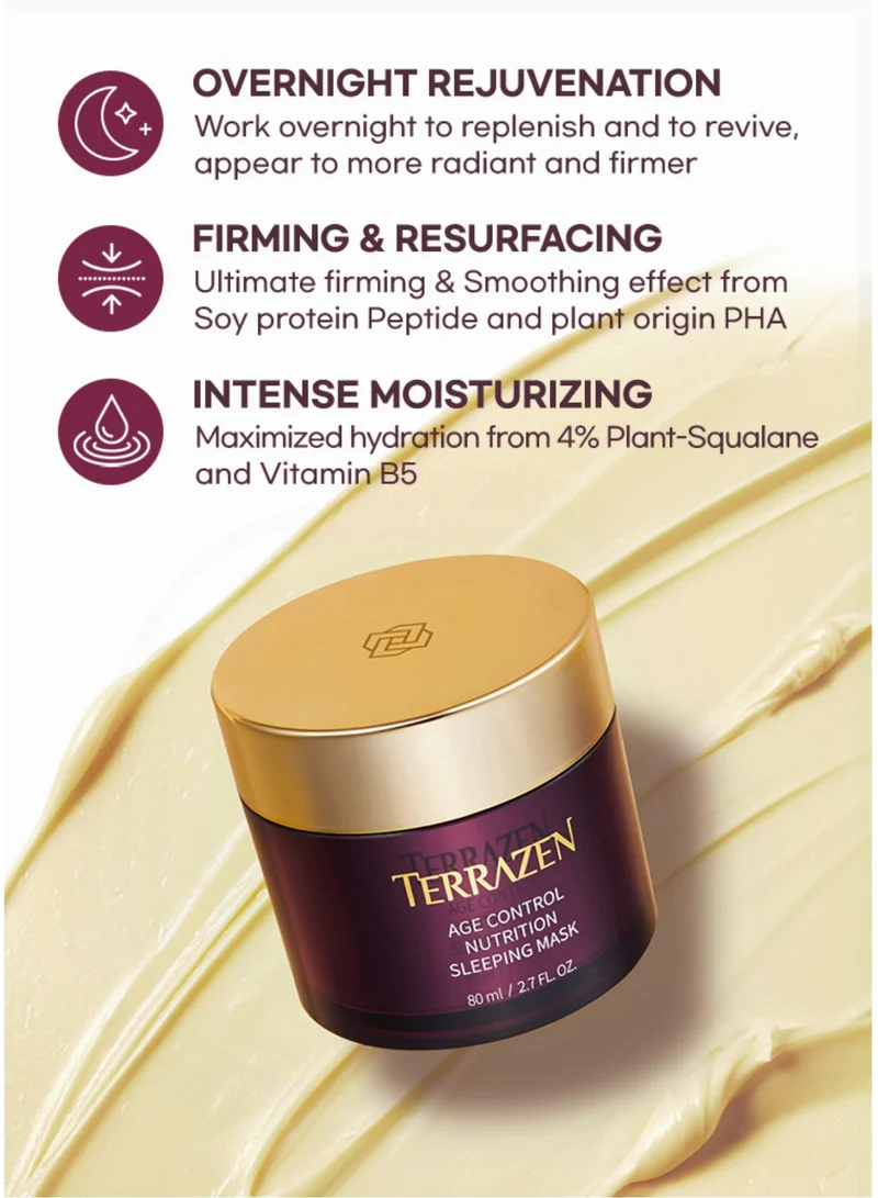 Terrazen Korean Face Skin Care Anti Aging Sleeping Mask Overnight -  Anti Wrinkle, Hydrating & Moisturizing Gel - for Dry & Sensitive Skin