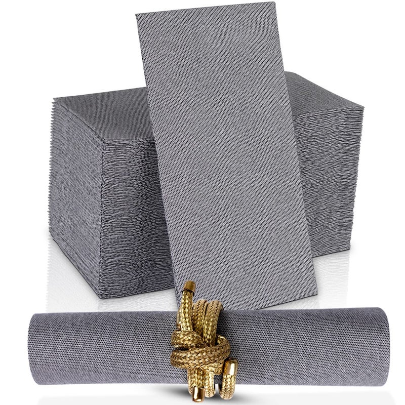 200pack Naperee Premium ClothLike Disposable Paper Dinner Napkins  Made in USA Soft Black Denim Hand Towel Napkin Linen Feel  Perfect for Weddings Parties Kitchen  Bathroom Use  Gray