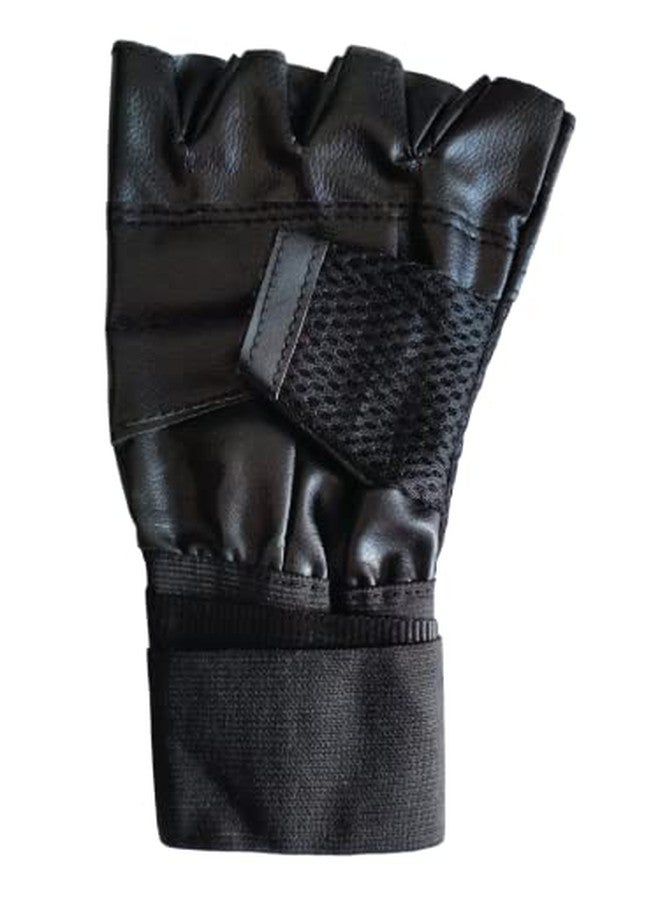 فينوم قفازات رياضية جلدية سوداء من فينوم مع دعم للمعصم، مثالية لرفع الأثقال، والتمارين الرياضية، والتدريب المتقاطع، والتمارين الرياضية، مناسبة للرجال والنساء. - Image 4