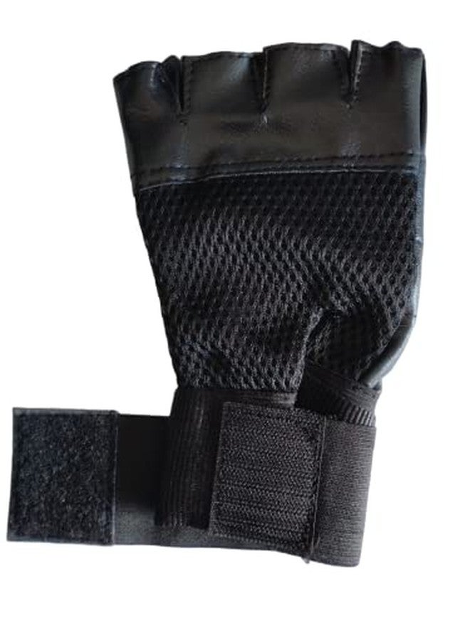 فينوم قفازات رياضية جلدية سوداء من فينوم مع دعم للمعصم، مثالية لرفع الأثقال، والتمارين الرياضية، والتدريب المتقاطع، والتمارين الرياضية، مناسبة للرجال والنساء. - Image 3