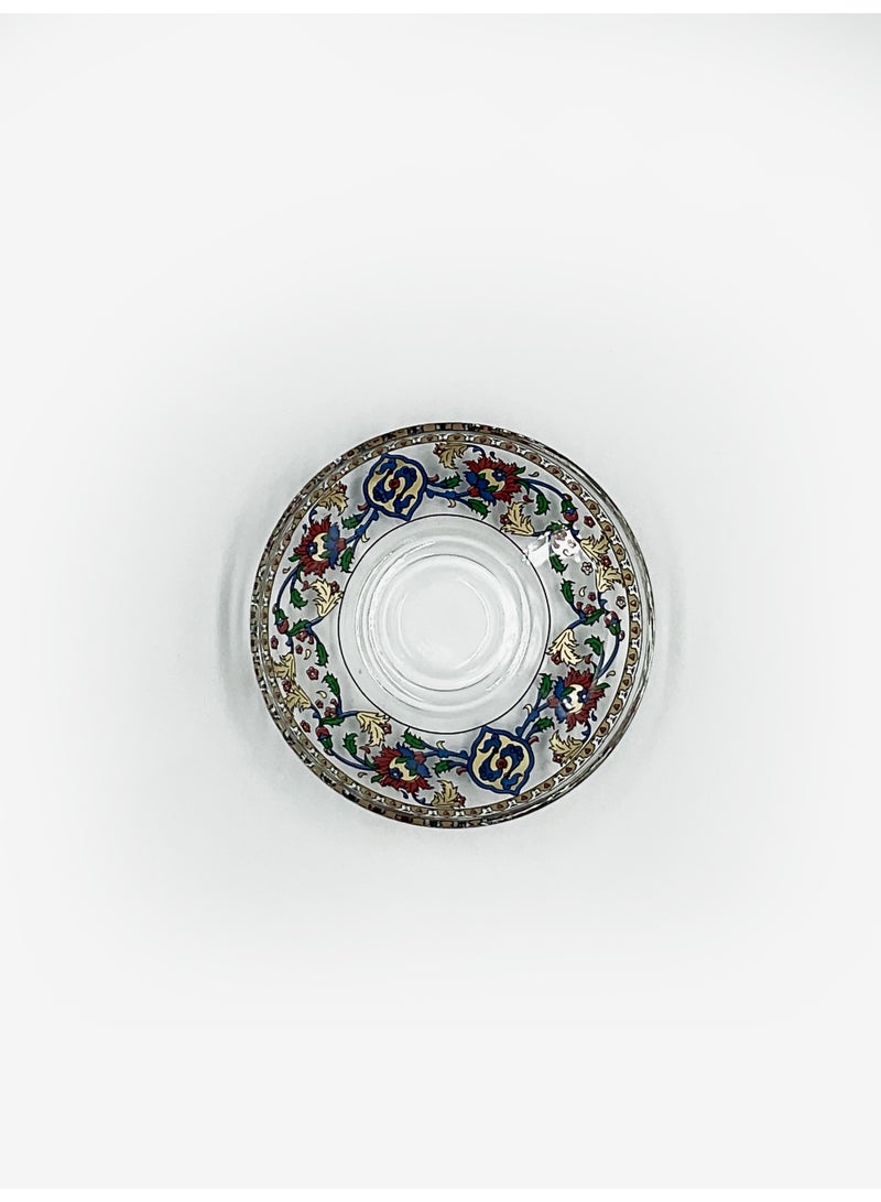 أكار طقم فناجين شاي تركي مع نقوش تركية تقليدية ولمسات ذهبية أنيقة – قطعتين | صناعة تركية - Image 2