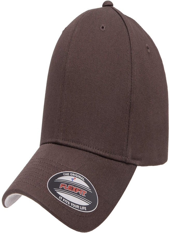 Flexfit Unisex Cotton Twill Fitted Baseball Cap, Brown, Large-X-Large - Image 1