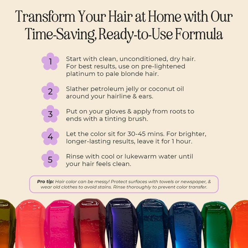 INH Semi Permanent Hair Color | Color Depositing Conditioner | Amethyst Dark Purple Hair Dye | No Bleach No Peroxide Temporary Tint for Women, Men | Vegan, Ammonia Free, Sulfate Free, Ready to Use 6oz - Image 5