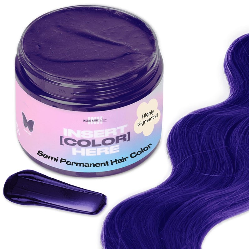INH Semi Permanent Hair Color | Color Depositing Conditioner | Amethyst Dark Purple Hair Dye | No Bleach No Peroxide Temporary Tint for Women, Men | Vegan, Ammonia Free, Sulfate Free, Ready to Use 6oz - Image 1