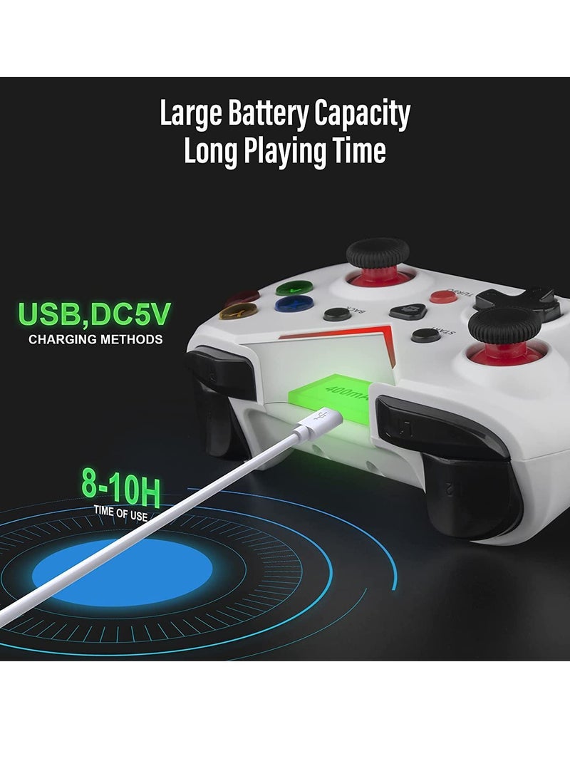 Y&D - Wireless Xbox One Controller, PC Game X-box one 2.4GHZ Controller Compatible with X-ONE, X-ONE X, PS3, PC, PC360 Platforms Etc, Built-in Dual Vibration, White - Image 1