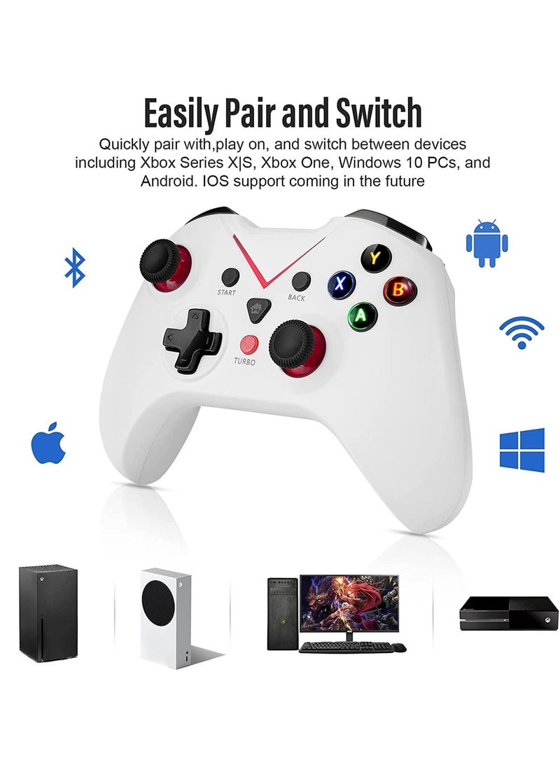 Y&D - Wireless Xbox One Controller, PC Game X-box one 2.4GHZ Controller Compatible with X-ONE, X-ONE X, PS3, PC, PC360 Platforms Etc, Built-in Dual Vibration, White - Image 1