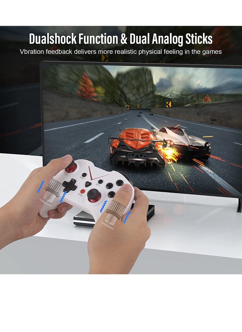 Y&D - Wireless Xbox One Controller, PC Game X-box one 2.4GHZ Controller Compatible with X-ONE, X-ONE X, PS3, PC, PC360 Platforms Etc, Built-in Dual Vibration, White - Image 1