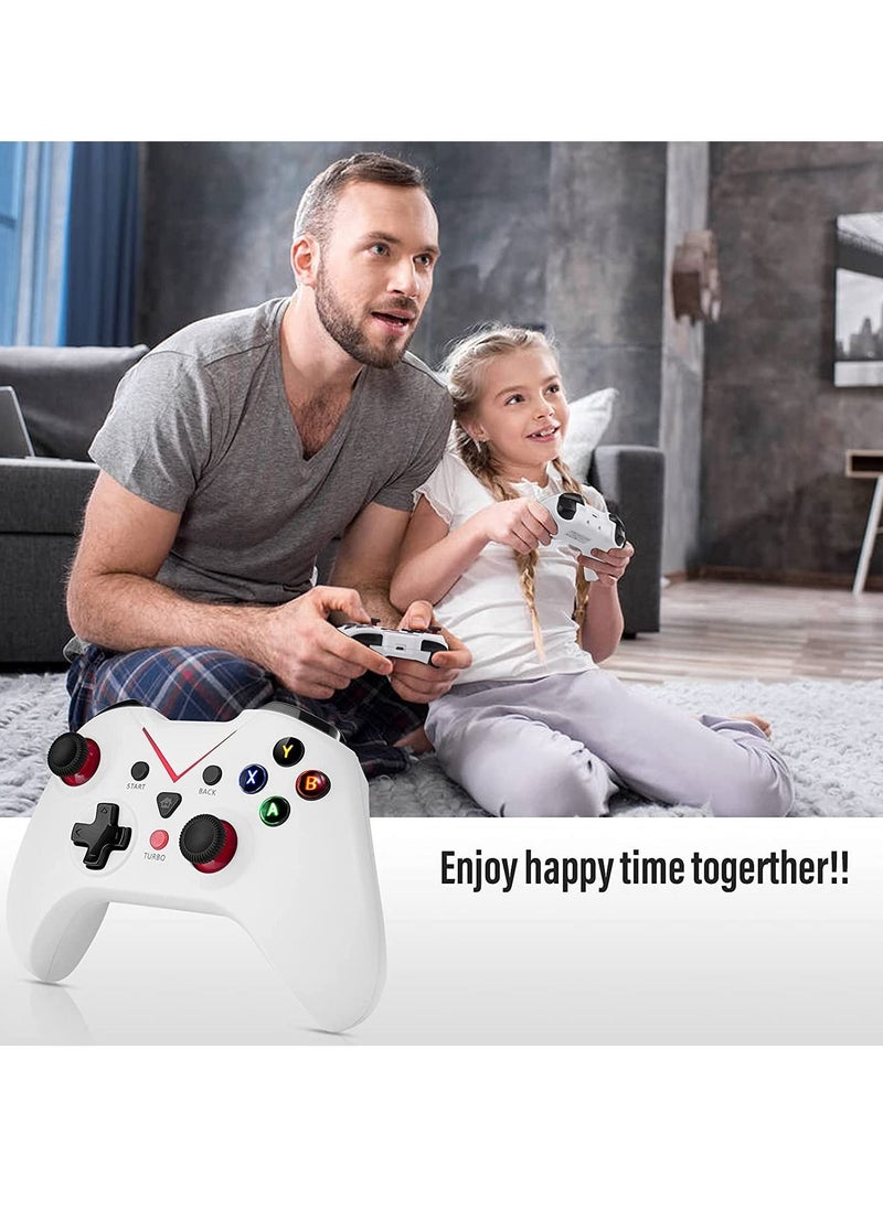 Y&D - Wireless Xbox One Controller, PC Game X-box one 2.4GHZ Controller Compatible with X-ONE, X-ONE X, PS3, PC, PC360 Platforms Etc, Built-in Dual Vibration, White - Image 1