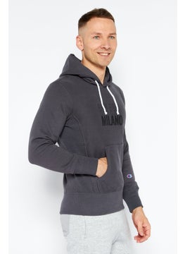 Champion Men Sportswear Fit Long Sleeves Printed Training Sweatshirts, Grey  - Image 3