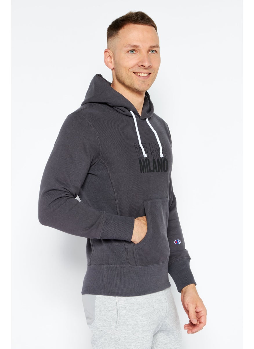 Champion Men Sportswear Fit Long Sleeves Printed Training Sweatshirts, Grey  - Image 3