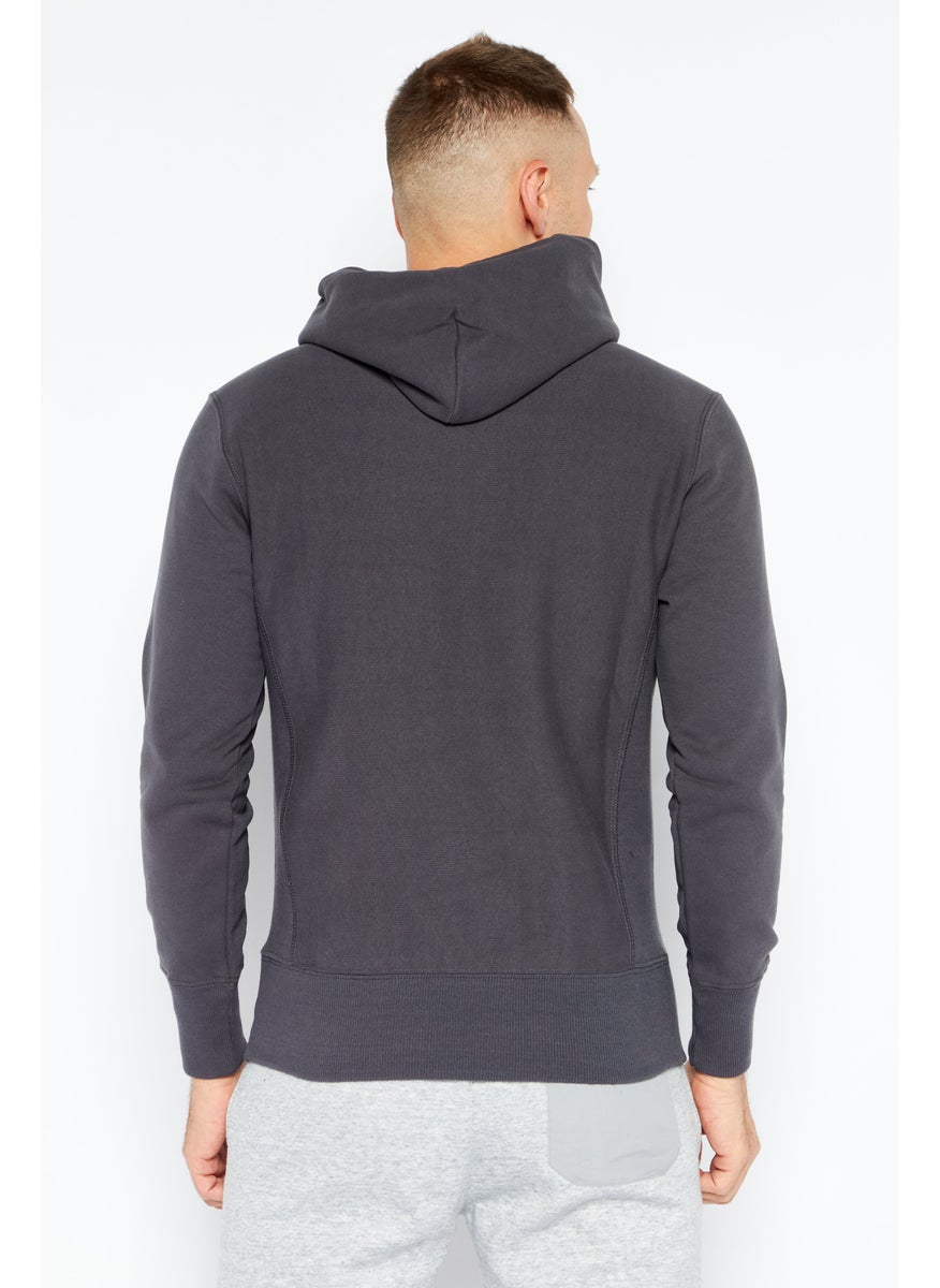 Champion Men Sportswear Fit Long Sleeves Printed Training Sweatshirts, Grey  - Image 4