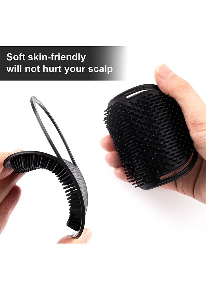 فرشاة مشط ناعمة للجيب اليدوي، قطعتان من أمشاط راحة اليد، مشط تدليك للشعر، فرشاة شامبو للحية، أمشاط، فرشاة تدليك فروة الرأس، أمشاط، فرشاة شامبو محمولة لتدليك راحة اليد للنساء والرجال والحيوانات الأليفة - Image 3