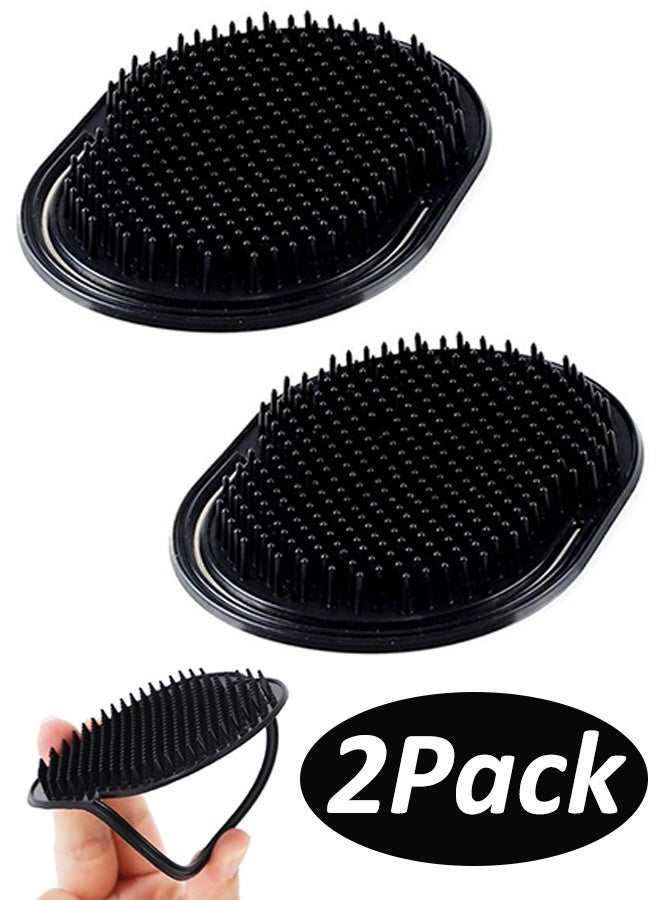 فرشاة مشط ناعمة للجيب اليدوي، قطعتان من أمشاط راحة اليد، مشط تدليك للشعر، فرشاة شامبو للحية، أمشاط، فرشاة تدليك فروة الرأس، أمشاط، فرشاة شامبو محمولة لتدليك راحة اليد للنساء والرجال والحيوانات الأليفة - Image 1