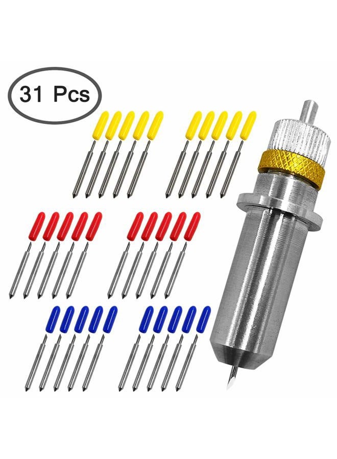 AFUNTA 30 pcs (30/45/60 Degree) Blade Vinyl Cutter Plotter Cutting Blades for Roland & Most Domestic and Imported Plotter with Blade Holder Base - Image 2