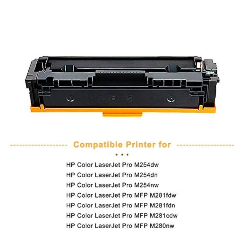 بديل حبر الطابعة المكتبية HP 203A CF540A/CF541A/CF542A/CF543A، أسود/سماوي/أرجواني/أصفر، 4 عبوات عالية الإنتاجية، متوافقة مع سلسلة Color LaserJet M254dw/M254nw/M280/M281cdw - Image 4
