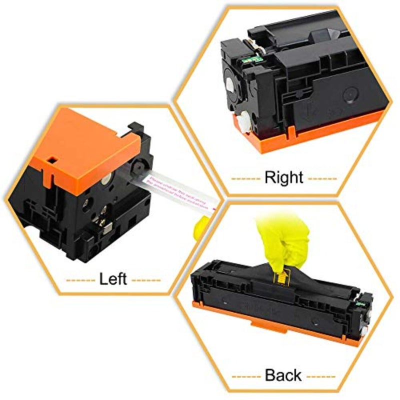 بديل حبر الطابعة المكتبية HP 203A CF540A/CF541A/CF542A/CF543A، أسود/سماوي/أرجواني/أصفر، 4 عبوات عالية الإنتاجية، متوافقة مع سلسلة Color LaserJet M254dw/M254nw/M280/M281cdw - Image 5