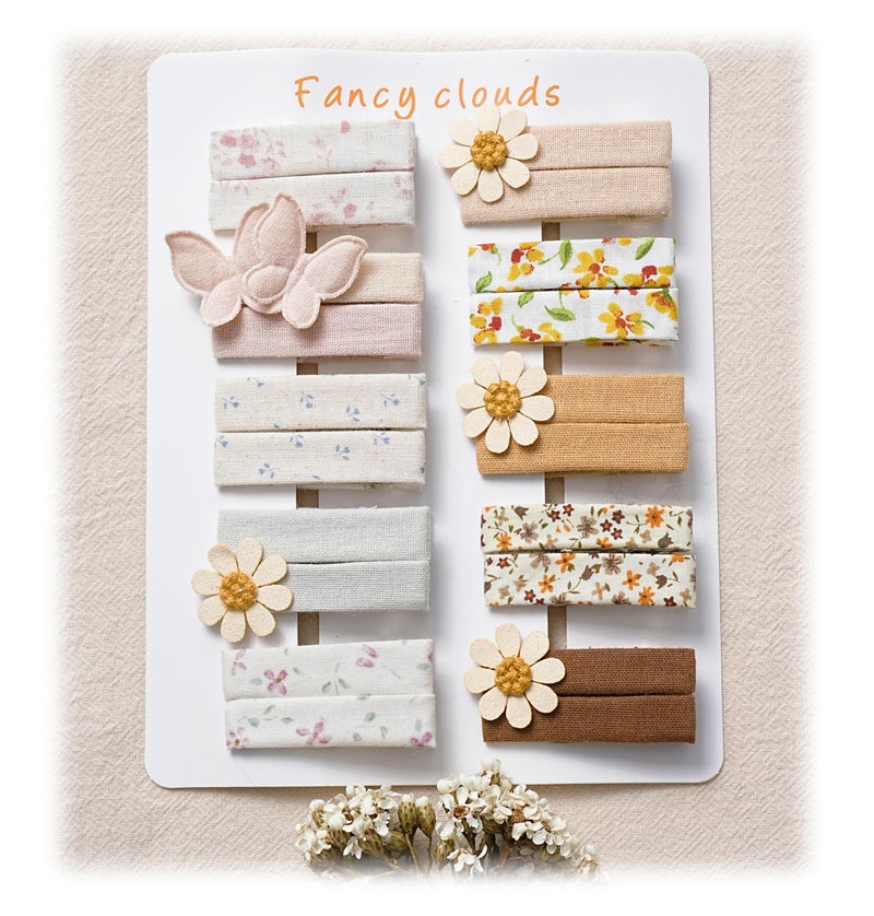 Fancy Clouds flower butterfly Hair Clips for Girls, 20Pcs Fully Lined Alligator Clips for Fine Hair, Handmade Hair Accessories and Barrettes for Baby Toddler Kid School Girls - Image 1