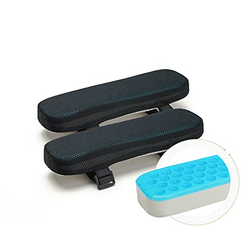 HANNEA® 2Pcs Chair Armrest Pads, Ergonomic Memory Foam Elbow Pillow, Pressure Relief Office Chairs Gaming Chair Armrest Cover Arm Support Thick Cooling Gel Arm Rest Pads - Image 1