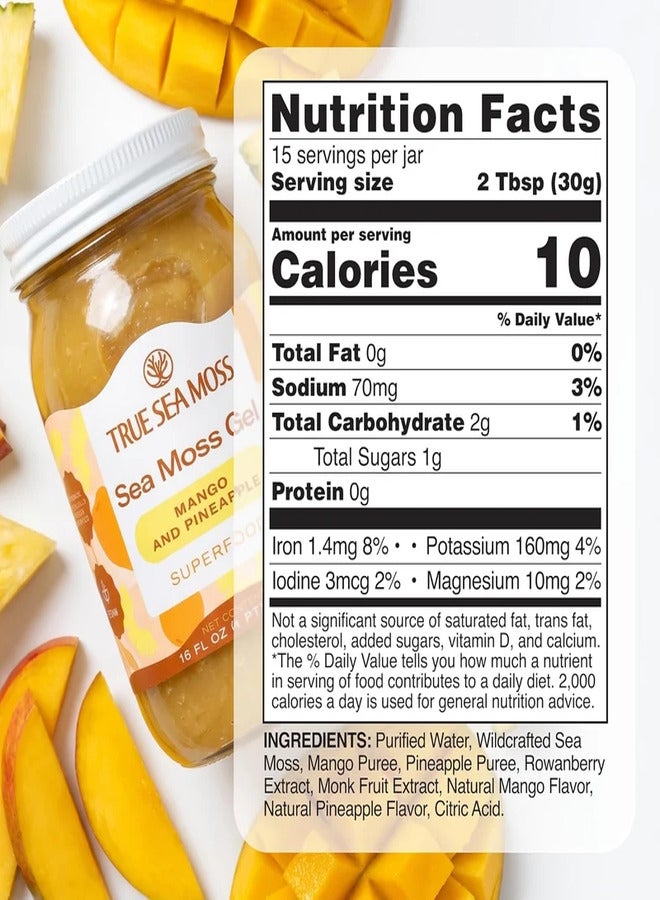 True Sea Moss, Sea Moss Gel Superfood, Mango and Pineapple - Image 2