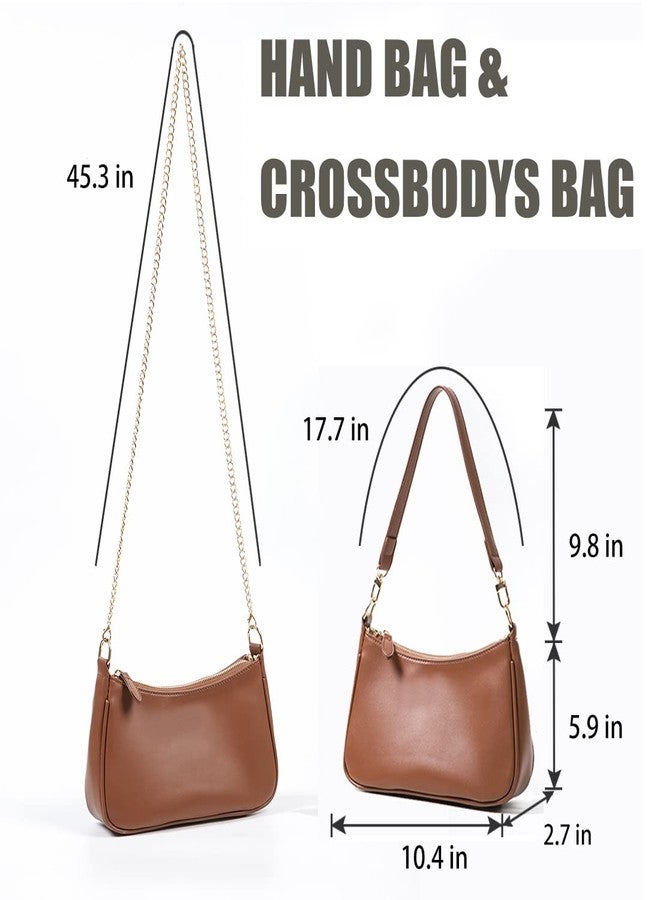 VODIU Clutch Tote Handbags with 2 Removable Straps and Zipper Closure Crossbody Bags Shoulder Purse Handbag for Women, Brown - Image 5