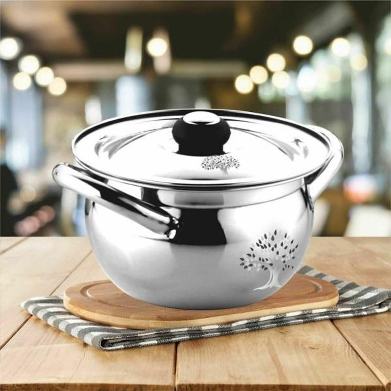 DHRUVISHMETAL SS Apple Handi with 18cm in Diameter and 1500ml Capacity  - Image 2