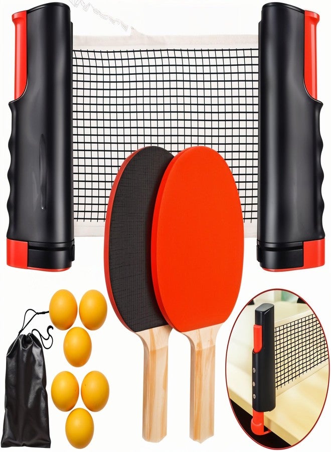 TodFod Retractable Table Tennis Set - Includes Retractable Net, 2 Premium Rackets, 6 Orange Balls & Carry Bag | Portable Ping Pong Game Kit for Indoor & Outdoor Play | Fun for All Ages - Image 1