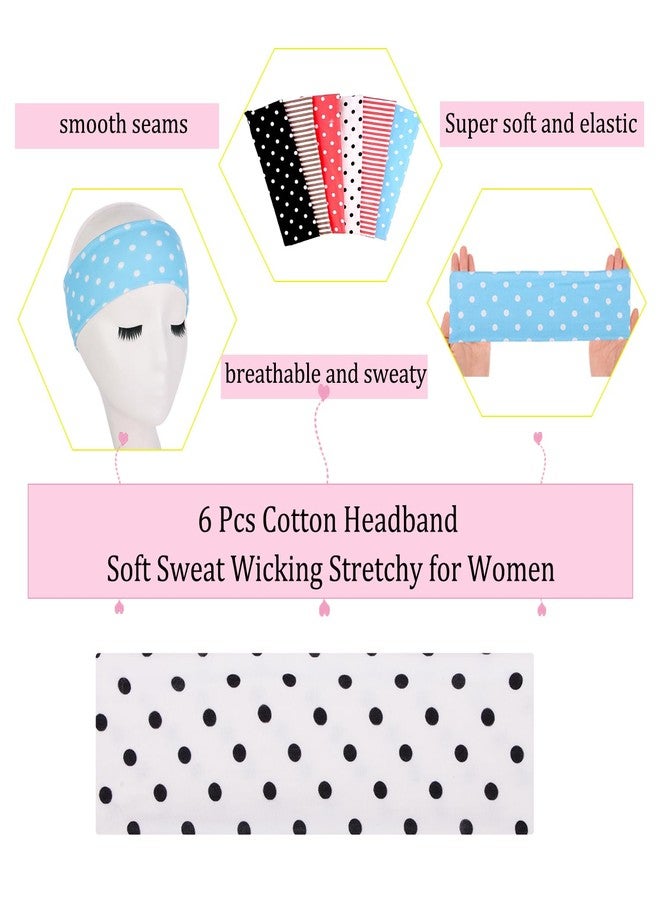 ليفين مجموعة من 6 ربطات شعر منقطة من ليفين للنساء، مانعة للانزلاق، ناعمة ومرنة، مزينة بالزهور، ربطات شعر مخططة من قماش ناعم للفتيات، ربطات شعر على شكل قلب. - Image 3