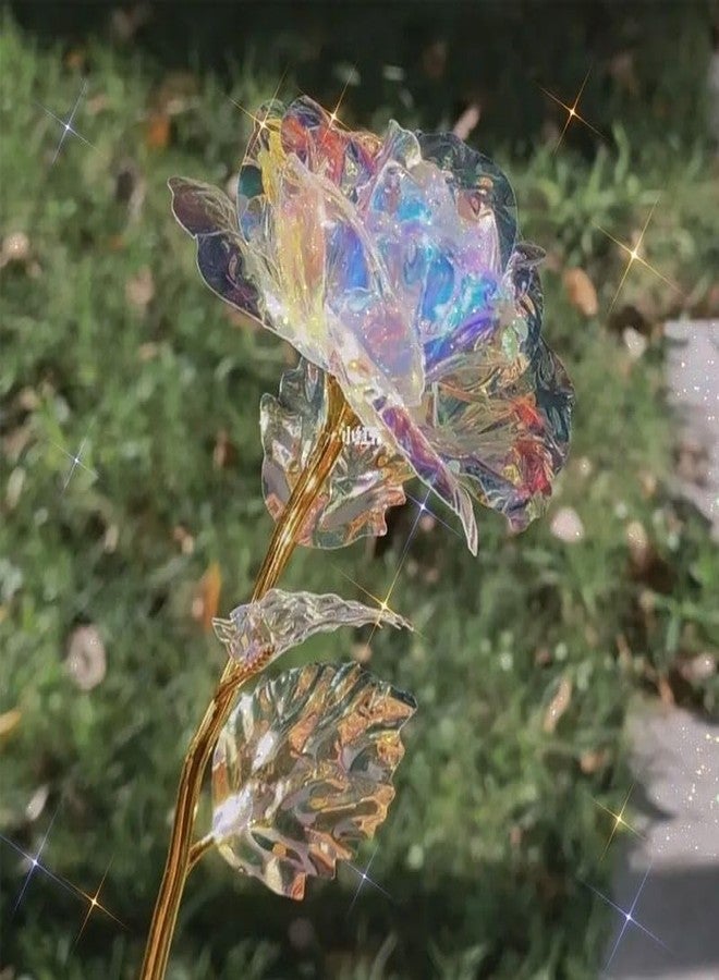 Warmtree 18 Pcs Galaxy Rose Colorful Rainbow Artificial Flowers Crystal Flower Best Gifts for Mother's Day Thanksgiving Valentine's Day Girl's Birthday Party - Image 5