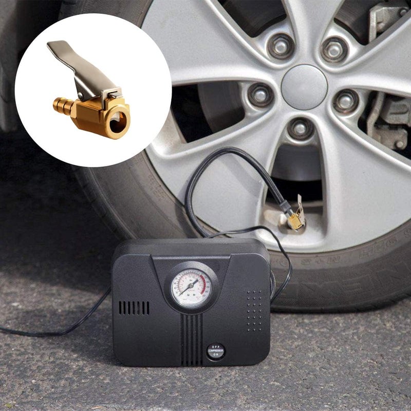 Toolwiz 2pcs 1/4 Inch Brass Open Flow Lock On Tire Inflator Chuck with Barb Connector - Image 2