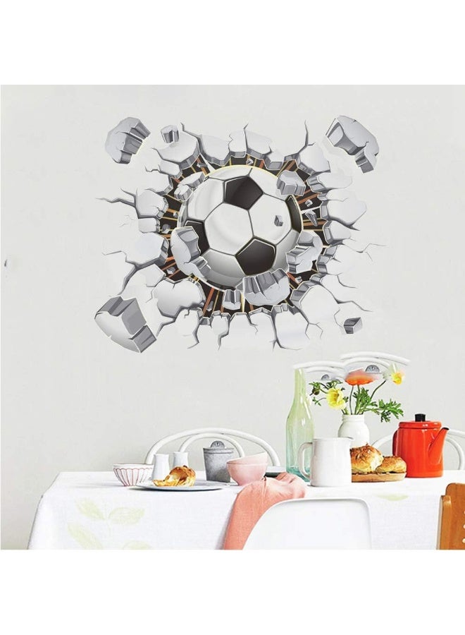 SITAKE 3D Soccer Stickers, Art Ball Soccer Wall Decal for Kids Room, FFootball Vinyl DIY Soccer Wallpaper for Boys Bedroom Playroom Living Room Window Door Decoration, 19.7 x 24.3in - Image 5