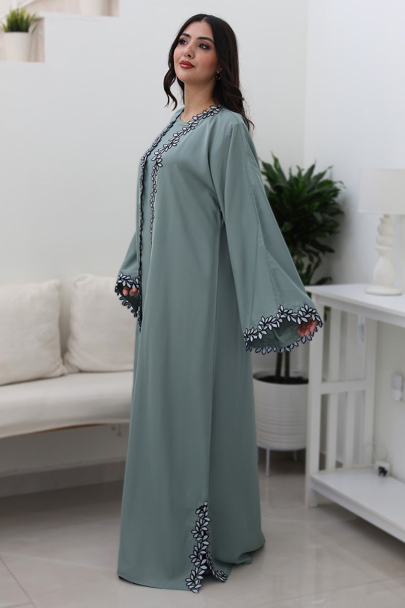 NUKHBAA Sage Serenity Abaya-Comes with matching inner-2P739 - Image 4