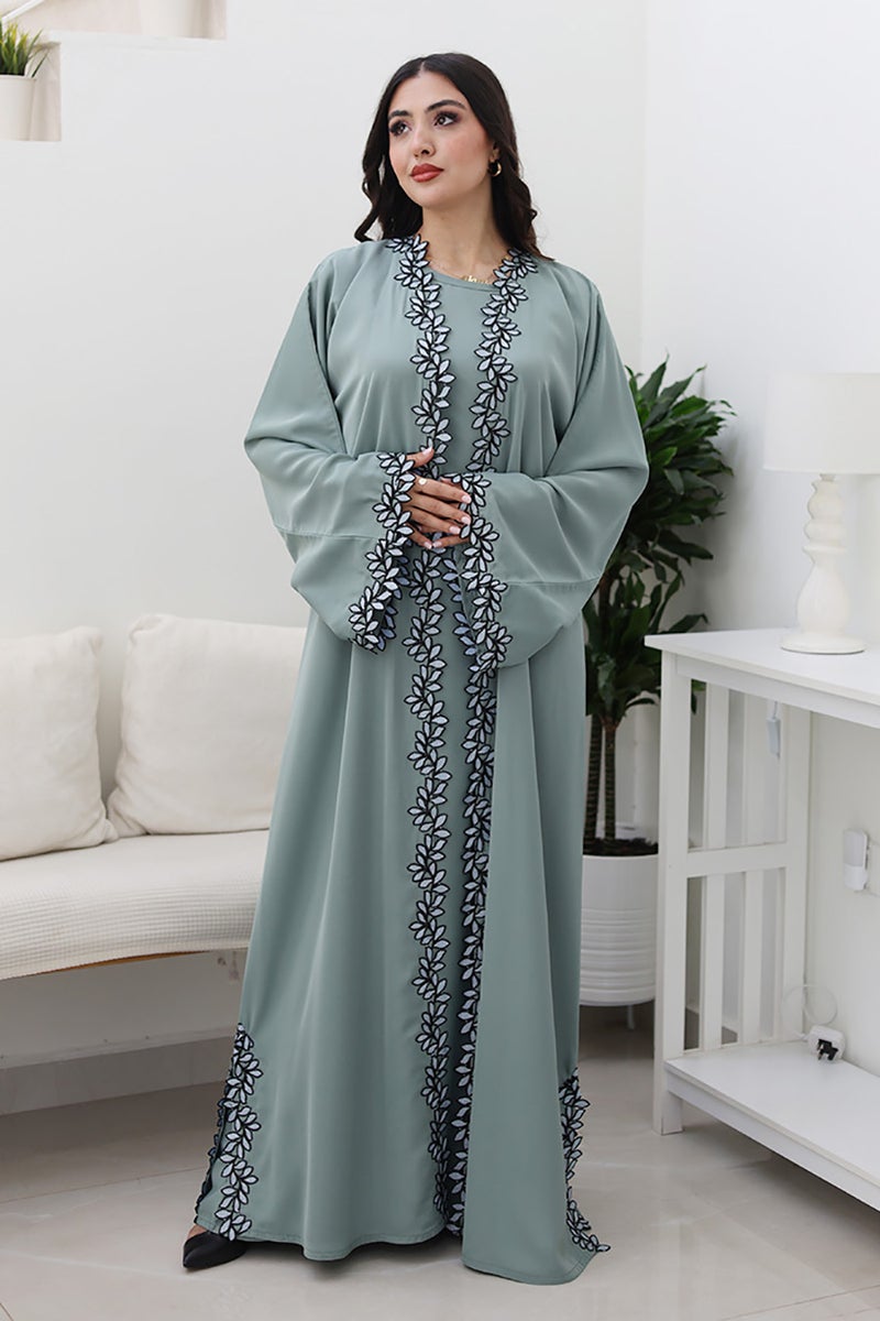 NUKHBAA Sage Serenity Abaya-Comes with matching inner-2P739 - Image 1
