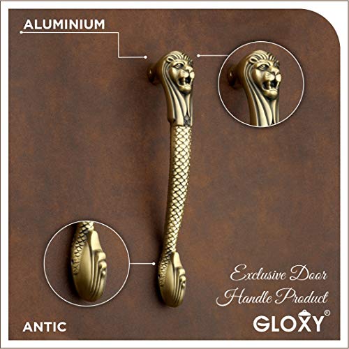 GLOXY ENTERPRISE Aluminum 11.5 Inch Lion Shape Door Handle for Main Door Wooden Door Handle/Pull-Push Door Handle/Main Door Handle for Home and Office Furniture (Antique Finish, Pack of 1) - Image 2