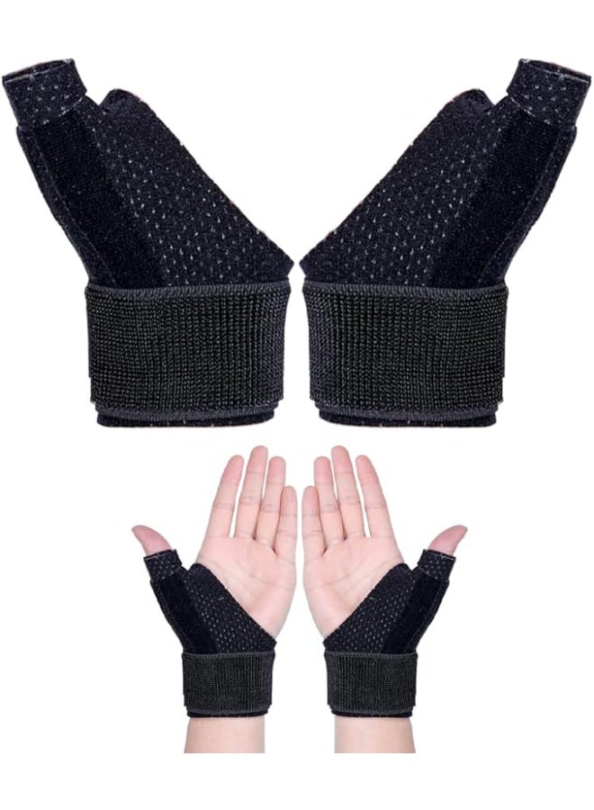 Adjustable Thumb Brace 2-Pack Ergonomic Carpal Tunnel Support and Wrist Strap Joint Stabilizer for Arthritis Tendonitis and Pain Relief - Image 1