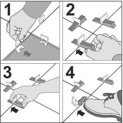 FLAMINGO ENTERPRISE FLAMINGO ENTERPRISE Tile Levelling Spacer Clips 2 MM Clip only 150pcs For Both Floor Walls Tiles Nonmagnetic Line Level 5 cm  - Image 2