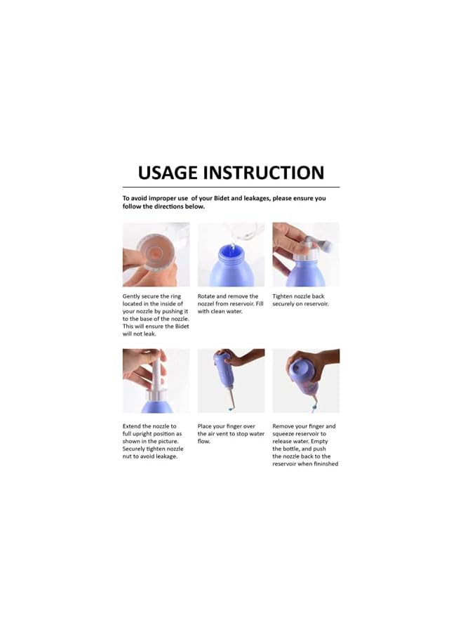 S-TOP 650Ml Portable Travel Shattaf Bidet Breeze | Handy Personal Bidet Sprayer | The Palm |Perfect For Travel And Camping Outdoor | Blue Color - Image 4