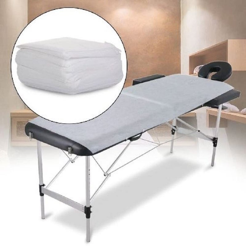 Texlux NonWoven Blue Disposable Single Size Bed Sheet Waterproof and Oilproof for Train Travel SpaSalon Hotel Clinic Hospitals Travel Parlor Home Care 30 inch X 70 inch 25GSM 20 Pcs - Image 1