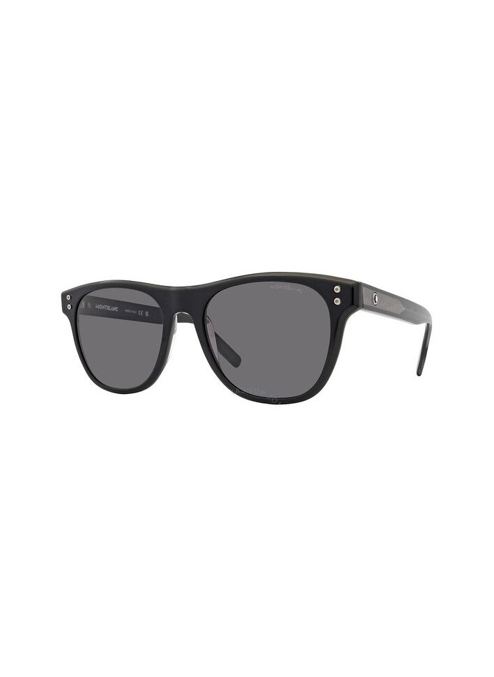 مونت بلانك نظارات شمسية رجالية من Montblanc بتصميم أفياتور باللون الأسود وعدسات رمادية داكنة MB0124S-001  - Image 5