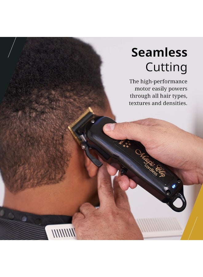 Wahl Professional 5 Star Magic Clip Black | Cord-Cordless | 8 premium Attachments | DLC Staggertooth Blade | 3 Pin - GCC - Image 3