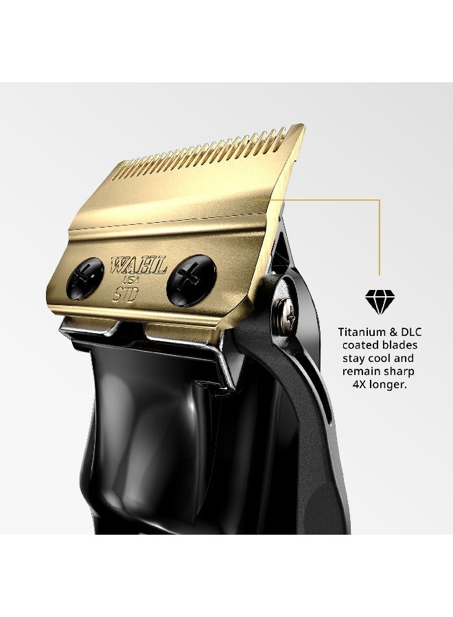 Wahl Professional 5 Star Magic Clip Black | Cord-Cordless | 8 premium Attachments | DLC Staggertooth Blade | 3 Pin - GCC - Image 5