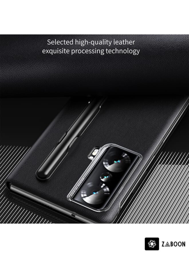 Green Tiger For Honor Magic Vs Side Window View Smart Lychee Texture Leather Phone Case(Red) - Image 5