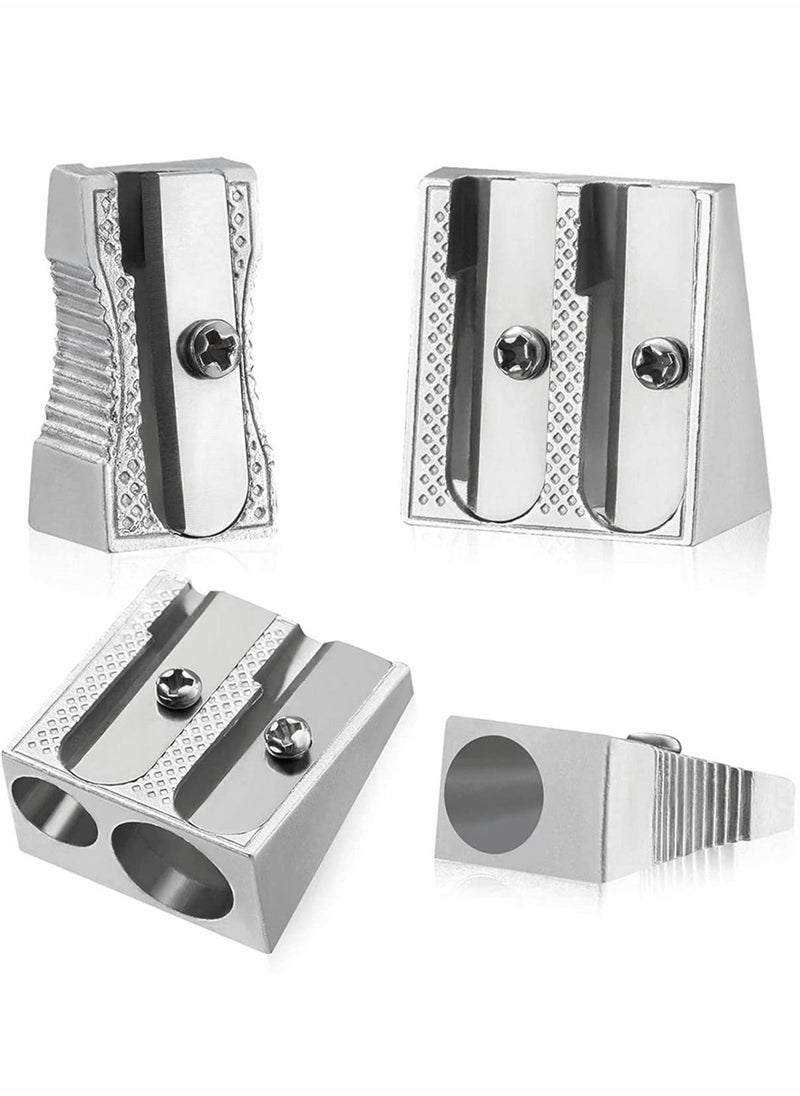 Excefore - 2Pcs Handheld Manual Metal Pencil Sharpener, Single hole and Double hole Perfect for Use in Schools, Offices, Homes, Art Projects - Image 1