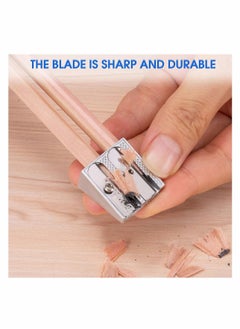 Excefore 2Pcs Handheld Manual Metal Pencil Sharpener, Single hole and Double hole Perfect for Use in Schools, Offices, Homes, Art Projects  - Image 4