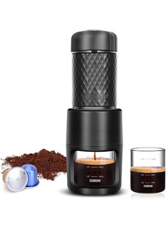Classic Portable Espresso Maker, 2 in 1 Travel Coffee Maker, Compatible Capsules and Ground Coffee, Manual Espresso Machine, Hand Press Coffee Maker for Kitchen Travel, Camping, Hiking