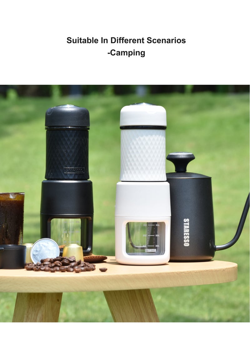 STARESSO - Classic Portable Espresso Maker, 2 in 1 Travel Coffee Maker, Compatible Capsules and Ground Coffee, Manual Espresso Machine, Hand Press Coffee Maker for Kitchen Travel, Camping, Hiking - Image 1