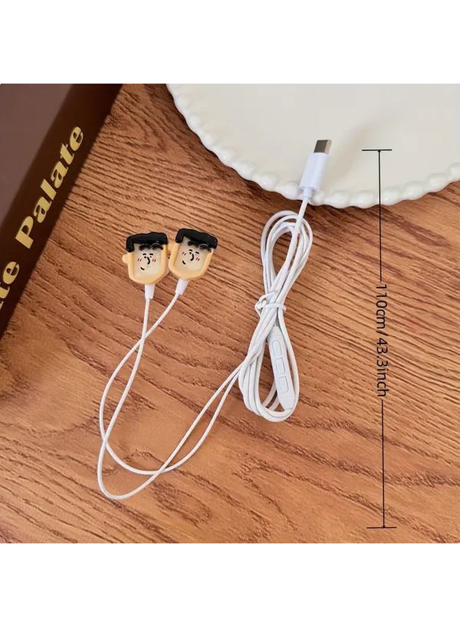 Retro DIY Cartoon Wired Headphones With Microphone 3 5mm Type C In Ear A18 Color - Image 5